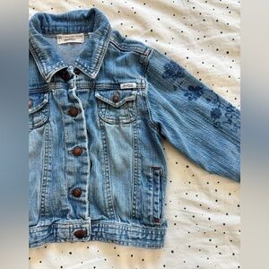 Signature by Levi Strauss Kids Blue Denim Jacket with Floral Accents